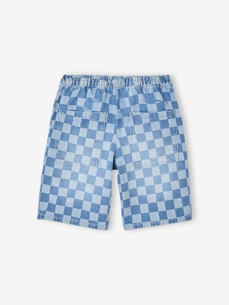 Bermuda motif damier forme loose denim bleached 6 - vertbaudet enfant 