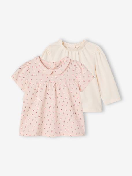 Lot de 2 T-Shirts naissance rose pâle 1 - vertbaudet enfant 