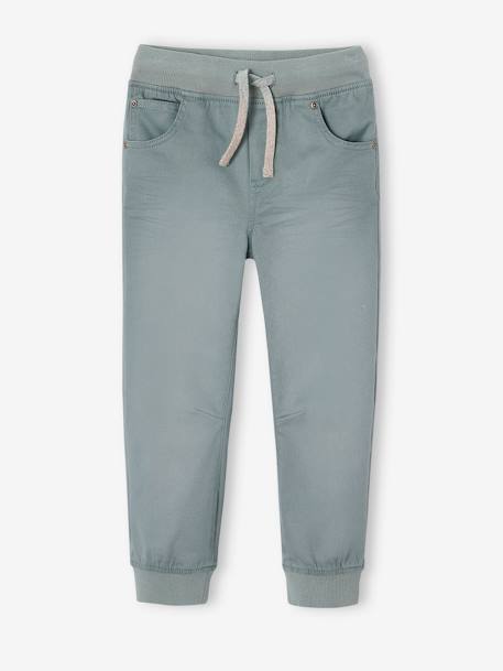 Pantalon garçon jogger facile à enfiler bleu grisé+caramel+kaki 3 - vertbaudet enfant 