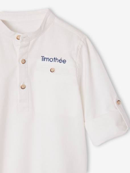 Chemise col Mao personnalisable blanc+bleu ardoise+bleu ciel+vert sauge 8 - vertbaudet enfant 