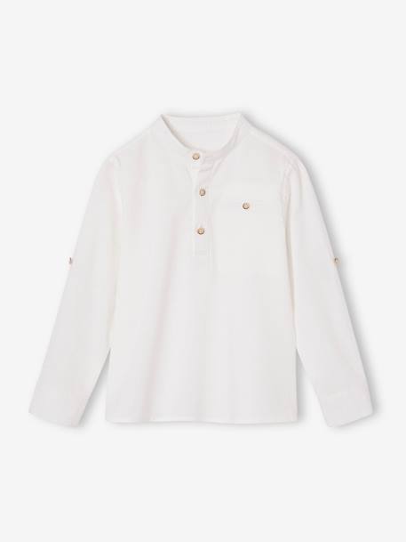 Chemise col Mao personnalisable blanc+bleu ardoise+bleu ciel+vert sauge 4 - vertbaudet enfant 