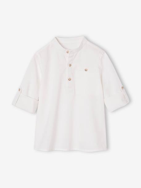 Chemise col Mao personnalisable blanc+bleu ardoise+bleu ciel+vert sauge 5 - vertbaudet enfant 