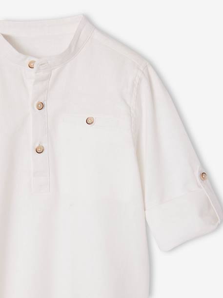 Chemise col Mao personnalisable blanc+bleu ardoise+bleu ciel+vert sauge 7 - vertbaudet enfant 
