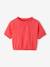 Tee-shirt blouse forme crop fille corail+écru+vert sauge 1 - vertbaudet enfant 