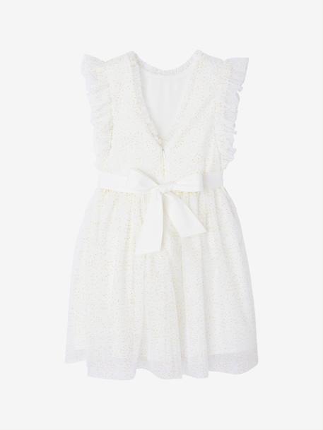 Robe de cérémonie en tulle fille blanc 2 - vertbaudet enfant 