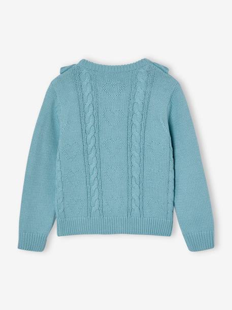Gilet à collerette fille bleu ciel 2 - vertbaudet enfant 
