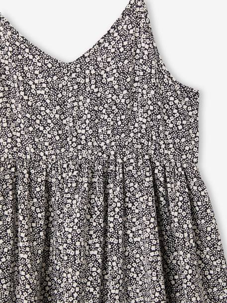 Robe courte à bretelles motifs fleurs gris imprimé 4 - vertbaudet enfant 