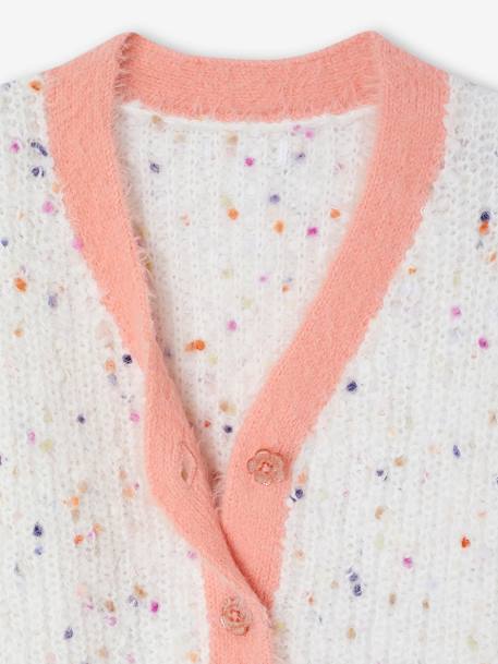 Gilet col V maille fantaisie fille multicolore 3 - vertbaudet enfant 