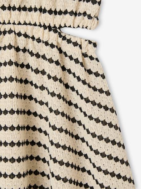 Robe maille fantaisie fille ajourée côtés rayé noir 5 - vertbaudet enfant 