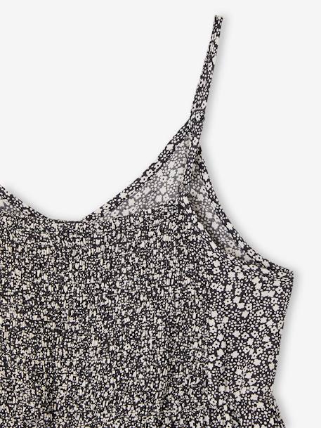 Robe courte à bretelles motifs fleurs gris imprimé 5 - vertbaudet enfant 