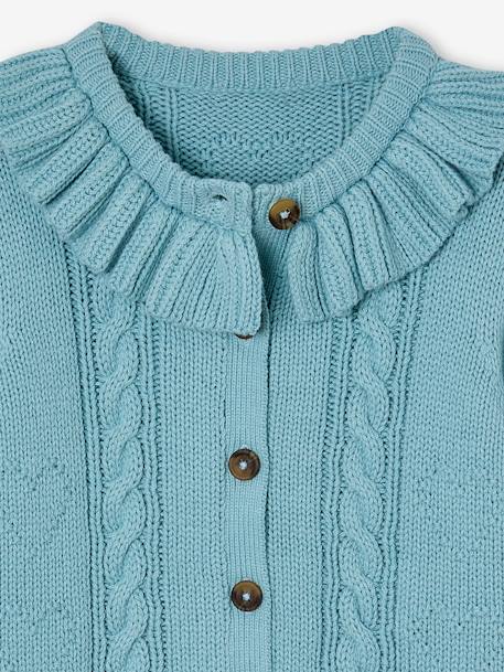 Gilet à collerette fille bleu ciel 3 - vertbaudet enfant 