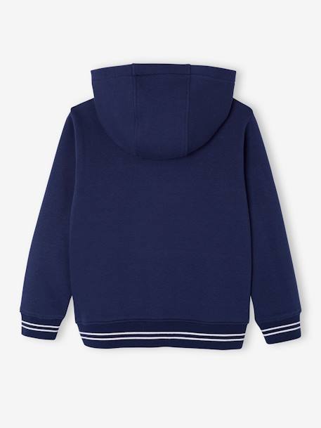 Sweat garçon zippé à capuche sport marine+rouge 2 - vertbaudet enfant 