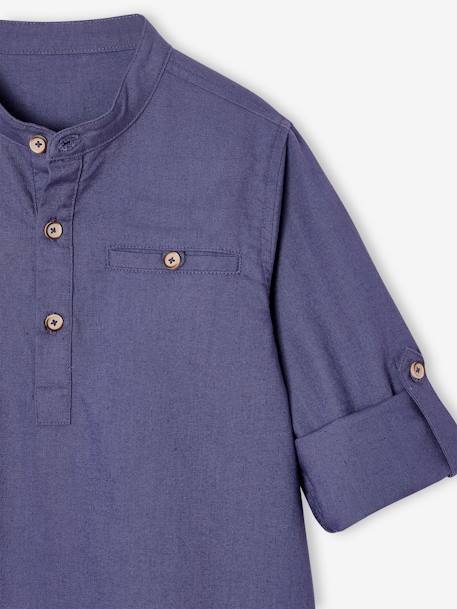 Chemise col Mao personnalisable blanc+bleu ardoise+bleu ciel+vert sauge 16 - vertbaudet enfant 