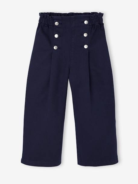 Pantalon fille large à pont marine+rouge 3 - vertbaudet enfant 