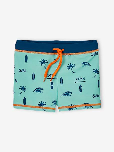 Ensemble de bain garçon T-shirt anti-UV + short bleu turquoise/pétrole 4 - vertbaudet enfant 