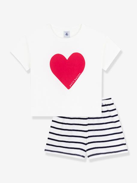 Pyjama short enfant imprimé coeur marine 1 - vertbaudet enfant 