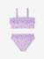 Maillot de bain fille 2 pièces haut smocké et volanté bas volanté lilas imprimé 2 - vertbaudet enfant 