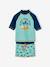Ensemble de bain garçon T-shirt anti-UV + short bleu turquoise/pétrole 2 - vertbaudet enfant 