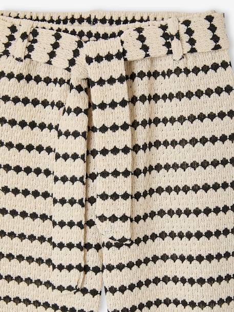 Pantalon large en maille fantaisie fille noir+rayé noir 11 - vertbaudet enfant 