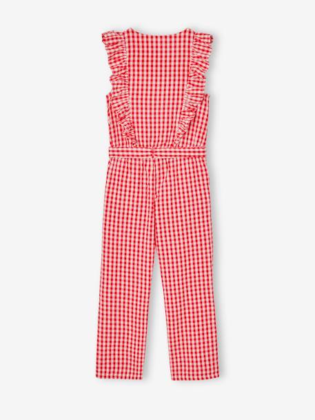 Combinaison à volants motifs carreaux fille carreaux rouge 2 - vertbaudet enfant 
