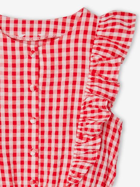 Combinaison à volants motifs carreaux fille carreaux rouge 4 - vertbaudet enfant 