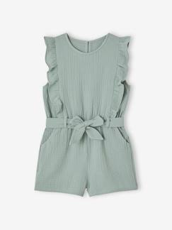 Combishort fille gaze de coton à volants  - vertbaudet enfant