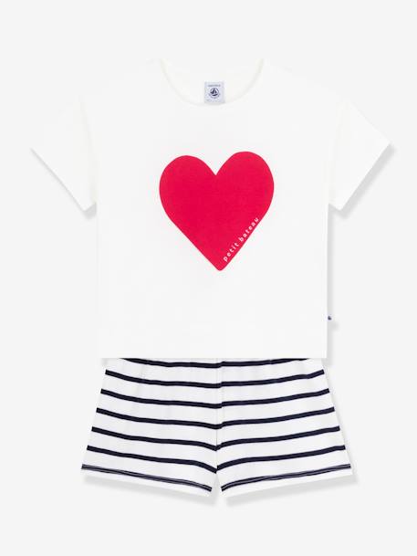 Pyjama short enfant imprimé coeur marine 2 - vertbaudet enfant 