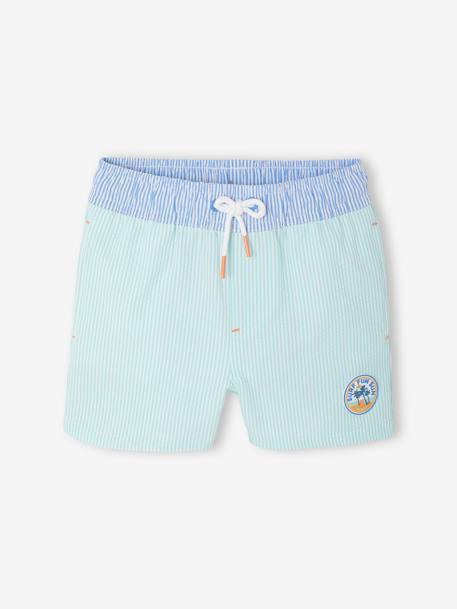 Maillot de bain garçon bleu+Rayé vert d'eau/blanc 8 - vertbaudet enfant 
