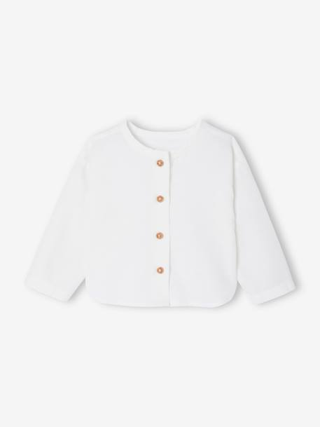 Ensemble bébé naissance cérémonie chemise salopette en lin et coton argile+bleu 12 - vertbaudet enfant 