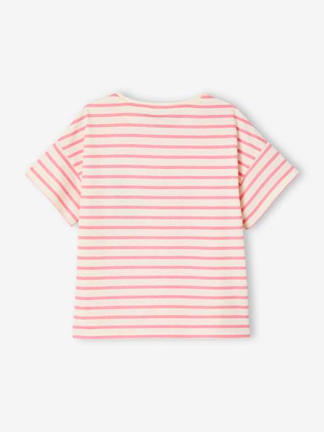 T-Shirt rayé SMILEYWORLD rayé rose 2 - vertbaudet enfant 