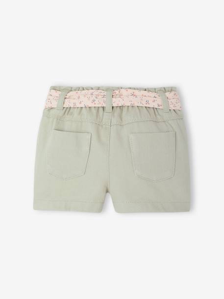 Short bébé fille paperbag avec ceinture imprimée rose+vert de gris 5 - vertbaudet enfant 