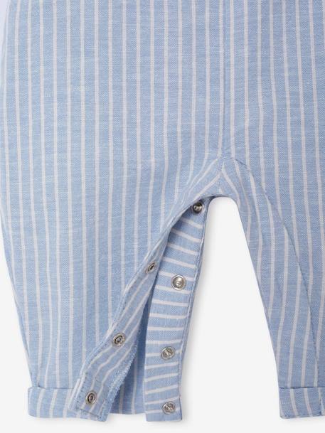 Ensemble bébé naissance cérémonie chemise salopette en lin et coton argile+bleu 16 - vertbaudet enfant 