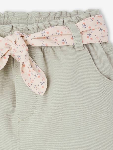 Short bébé fille paperbag avec ceinture imprimée rose+vert de gris 6 - vertbaudet enfant 