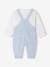 Ensemble bébé naissance cérémonie chemise salopette en lin et coton argile+bleu 14 - vertbaudet enfant 