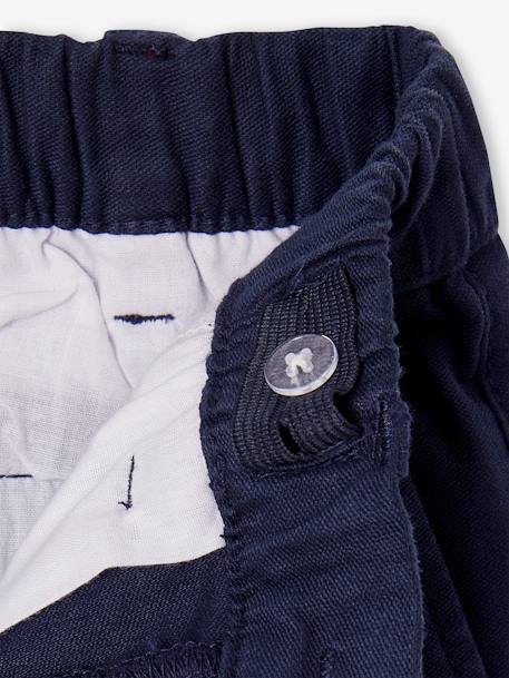 Pantalon garçon esprit chino facile à enfiler beige+marine 13 - vertbaudet enfant 