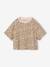 T-shirt fille cropped manches courtes beige+écru+rayé violet+rose poudré 2 - vertbaudet enfant 