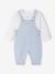 Ensemble bébé naissance cérémonie chemise salopette en lin et coton argile+bleu 11 - vertbaudet enfant 