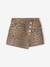 Jupe short asymétrique motif léopard fille beige 2 - vertbaudet enfant 