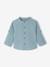 Chemise manches retroussables bébé bleu grisé+ocre 1 - vertbaudet enfant 