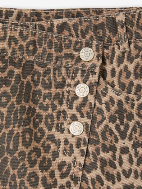 Jupe short asymétrique motif léopard fille beige 4 - vertbaudet enfant 