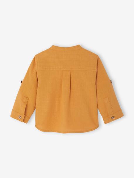 Chemise manches retroussables bébé bleu grisé+ocre 7 - vertbaudet enfant 