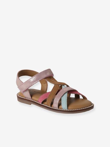 Sandales scratchées cuir enfant collection maternelle multicolore 1 - vertbaudet enfant 