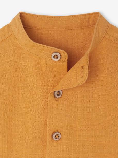 Chemise manches retroussables bébé bleu grisé+ocre 8 - vertbaudet enfant 