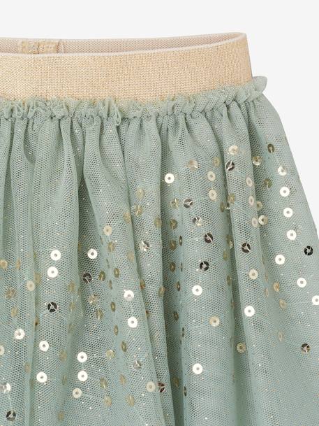 Ensemble bébé fille cérémonie T-shirt et jupon en tulle vert sauge 7 - vertbaudet enfant 