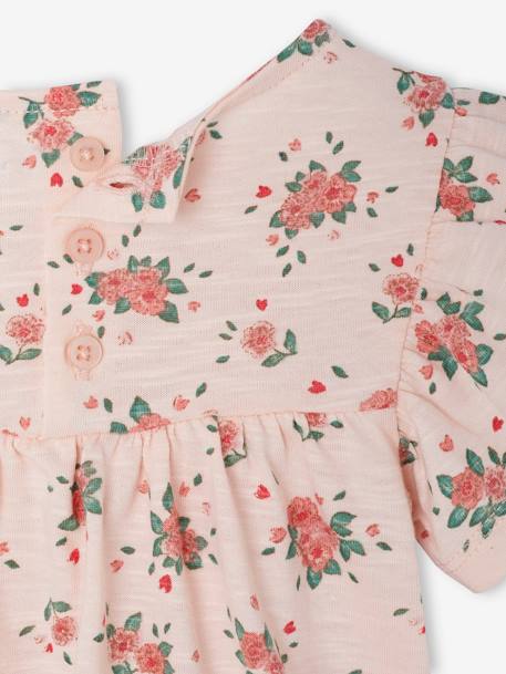 T-shirt fleuri bébé en coton bio rose pâle 3 - vertbaudet enfant 