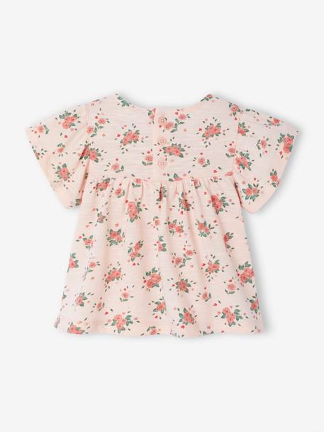 T-shirt fleuri bébé en coton bio rose pâle 4 - vertbaudet enfant 