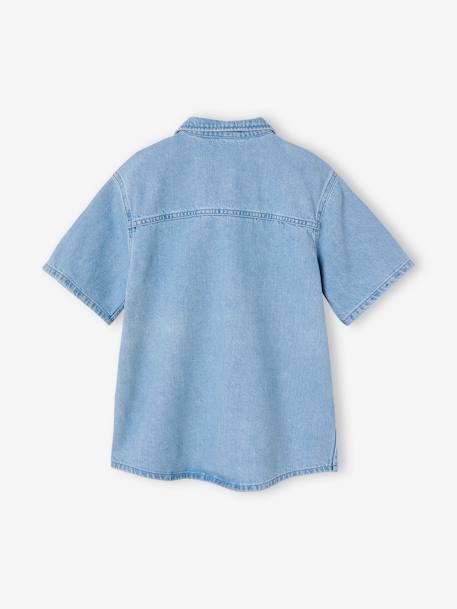 Chemise denim léger manches courtes garçon denim bleached 3 - vertbaudet enfant 