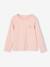 T-shirt fille coeur pailleté manches longues anthracite+corail+écru+rose poudré 17 - vertbaudet enfant 