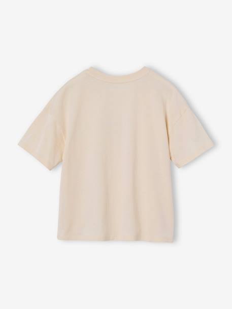 T-shirt fille imprimé manches courtes anthracite+jaune pâle+Léopard+sable+vanille 20 - vertbaudet enfant 
