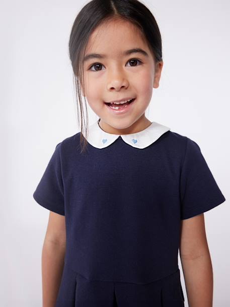 Robe enfant en coton manches courtes marine 2 - vertbaudet enfant 